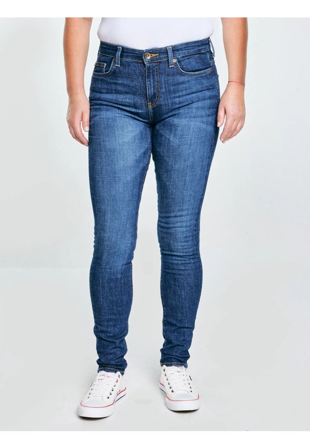 Big-Star - Jeansy damskie skinny granatowe Adela 512. Kolor: niebieski. Sezon: lato