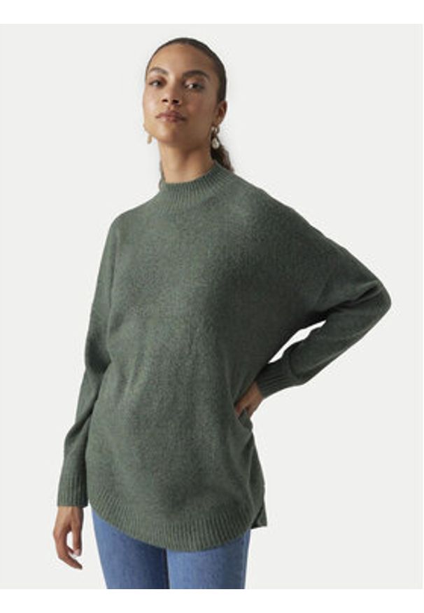 Vero Moda Sweter Plaza 10290784 Zielony Loose Fit. Kolor: zielony. Materiał: syntetyk