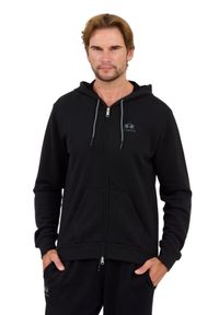 La Martina - LA MARTINA Czarna męska bluza Hooded Cot, Rozmiar M. Kolor: czarny