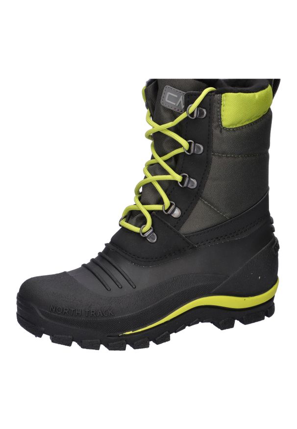 Buty do chodzenia dla dzieci CMP Khalto Snow Boot WP. Okazja: na co dzień. Wysokość cholewki: za kostkę. Zapięcie: sznurówki. Kolor: wielokolorowy, zielony. Materiał: materiał. Szerokość cholewki: normalna. Sport: turystyka piesza