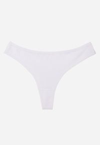 Renee - Białe Gładkie Majtki Stringi z Bawełną Chrysile. Kolor: biały. Materiał: bawełna. Wzór: gładki #1