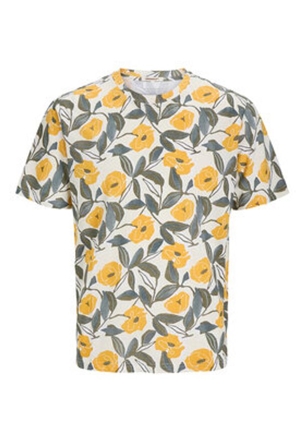 Jack & Jones T-Shirt Almeria 12276912 Beżowy Regular Fit. Kolor: beżowy. Materiał: bawełna