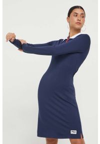 Fila sukienka kolor granatowy mini prosta. Kolor: niebieski. Materiał: dzianina. Typ sukienki: proste. Długość: mini #3