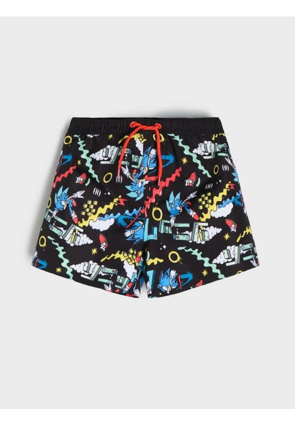 Sinsay - Szorty kąpielowe Sonic the Hegehog - czarny. Kolor: czarny