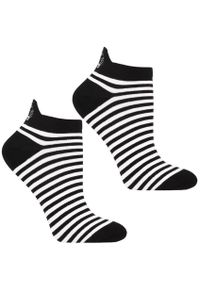 Biało-Czarne Stopki Damskie Zebra Moraj 3 Pary. Kolor: biały. Materiał: bawełna, włókno, materiał. Wzór: motyw zwierzęcy