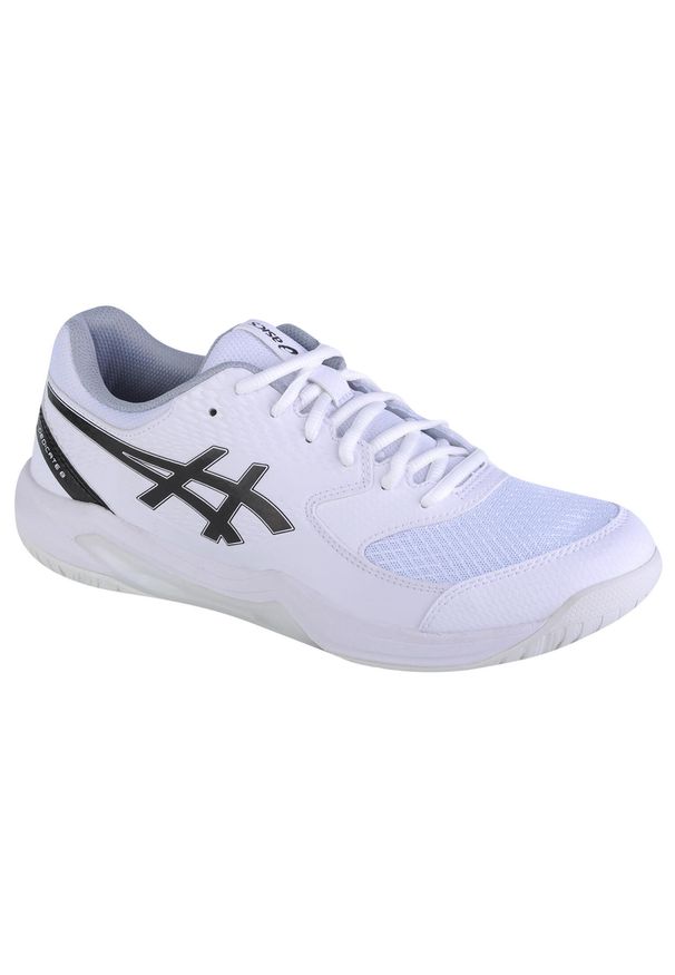 Asics - Buty do tenisa męskie, ASICS Gel-Dedicate 8. Zapięcie: sznurówki. Kolor: biały, czarny, wielokolorowy. Materiał: materiał, tkanina, syntetyk. Szerokość cholewki: normalna. Sport: tenis