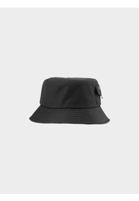 4f - Kapelusz bucket hat chłopięcy - czarny. Kolor: czarny. Materiał: materiał, syntetyk. Styl: casual, sportowy