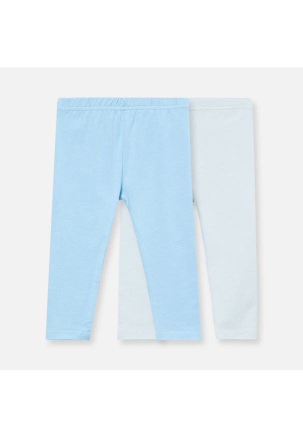Sinsay - Dzianinowe legginsy 2 pack - Niebieski. Kolor: niebieski. Materiał: dzianina