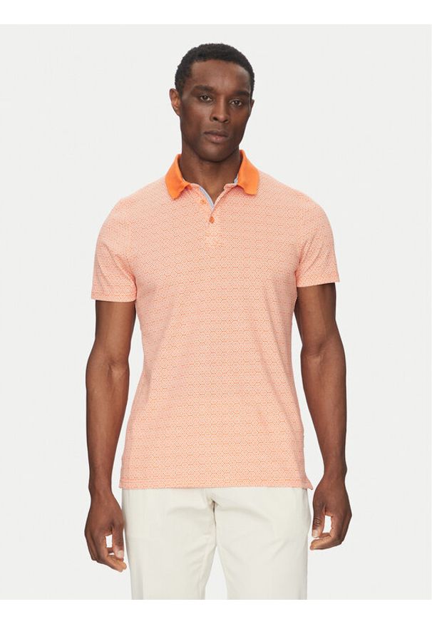 INDICODE Polo Mauricus 41-046 Różowy Regular Fit. Typ kołnierza: polo. Kolor: pomarańczowy. Materiał: bawełna