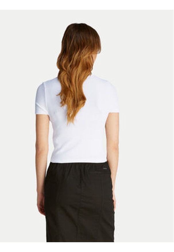 Calvin Klein Jeans T-Shirt J20J225239 Biały Slim Fit. Kolor: biały. Materiał: bawełna