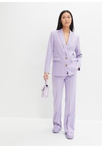 bonprix - Spodnie garniturowe z rozszerzanymi nogawkami. Kolor: fioletowy. Styl: elegancki #2