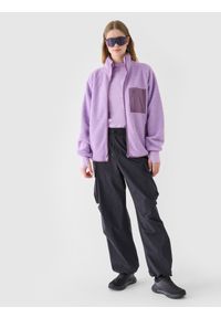 4f - 4F Longsleeve slim gładki damski - fioletowy XL. Okazja: na co dzień. Typ kołnierza: kołnierzyk stójkowy. Kolor: fioletowy. Materiał: wiskoza, jersey, dzianina, materiał, poliamid. Długość rękawa: długi rękaw. Długość: długie. Wzór: gładki. Styl: klasyczny, sportowy, casual
