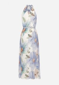 Born2be - Niebieska Sukienka z Plisami Wiązaniem i Paskiem z Klamrą Nitenna. Okazja: na imprezę, na co dzień. Kolor: niebieski. Długość rękawa: bez rękawów. Typ sukienki: rozkloszowane. Styl: elegancki, casual, klasyczny #5