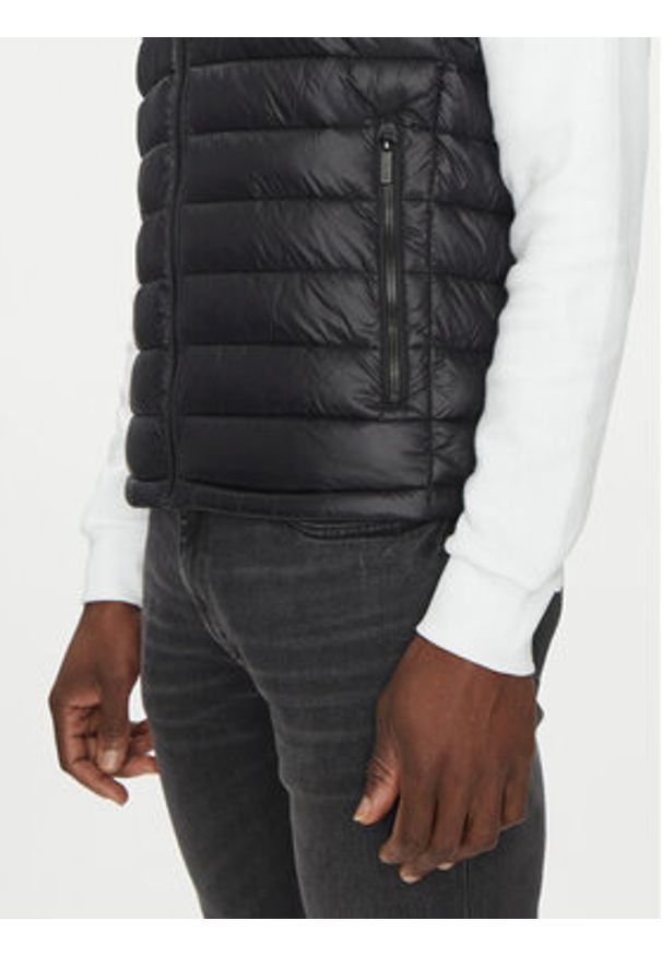 Karl Lagerfeld - KARL LAGERFELD Kamizelka 505711 500590 Czarny Regular Fit. Typ kołnierza: dekolt w karo. Kolor: czarny. Materiał: syntetyk. Długość rękawa: bez rękawów