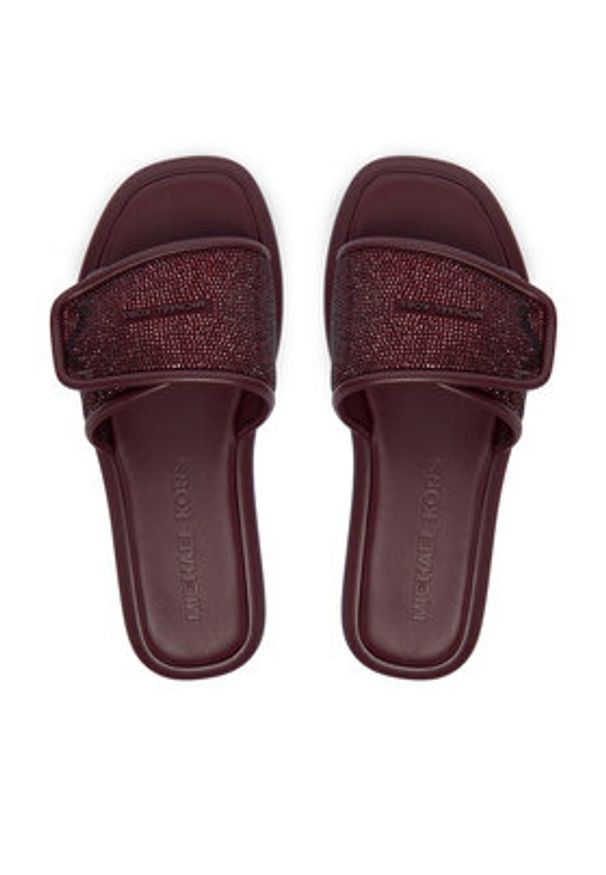 MICHAEL Michael Kors Klapki 40F5SKFA3S Bordowy. Kolor: czerwony. Materiał: skóra