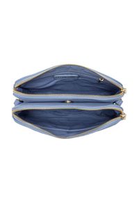 Ochnik - Niebieska torebka damska z tłoczeniem. Kolor: niebieski. Materiał: skórzane. Styl: klasyczny. Rodzaj torebki: na ramię #8