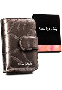 Portfel damski Pierre Cardin 02 LEAF 115 POPIEL. Materiał: skóra, lakier. Wzór: aplikacja