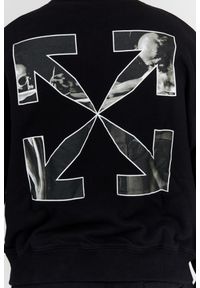 OFF-WHITE Czarna bluza męska z nadrukiem na plecach, Rozmiar S. Kolor: czarny. Materiał: prążkowany. Wzór: nadruk #3
