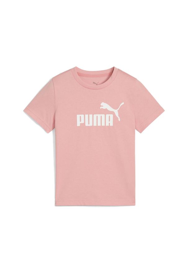 Puma - Dziecięca koszulka ESS z logo No. 1 PUMA Pink Fruit. Kolor: różowy. Materiał: guma. Wzór: nadruk