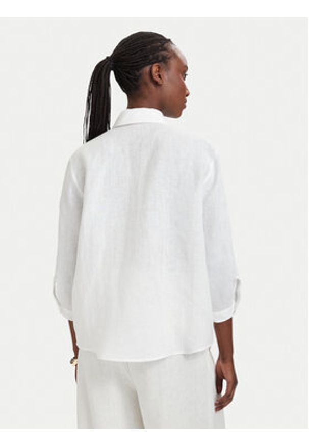 Marella Koszula Girello 2615111122 Biały Regular Fit. Kolor: biały. Materiał: len