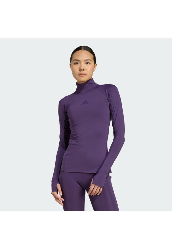Adidas - Koszulka z długim rękawem adidas Techfit COLD.RDY. Kolor: fioletowy. Długość rękawa: długi rękaw. Technologia: Techfit (Adidas). Długość: długie. Sport: fitness