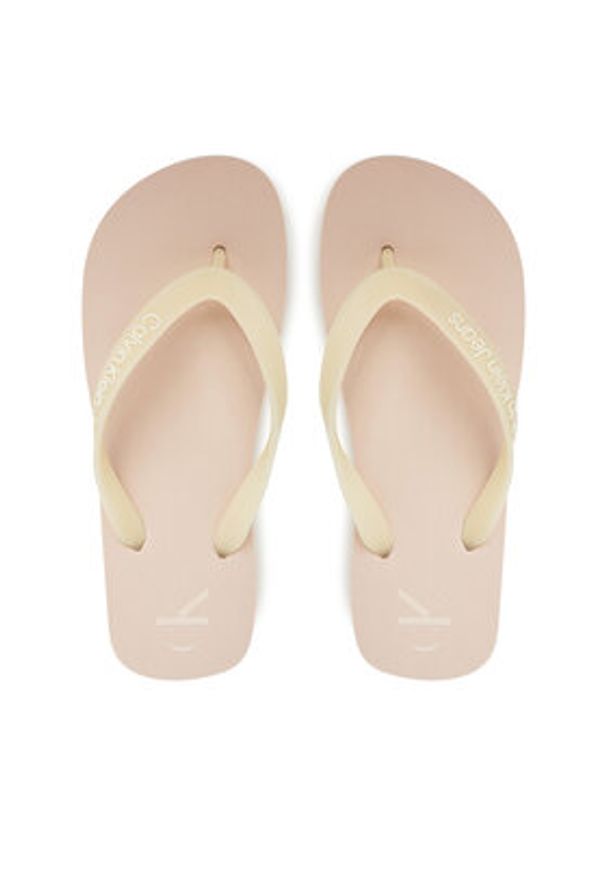 Calvin Klein Jeans Japonki Beach Sandal Flatform Tpu YW0YW01830 Beżowy. Kolor: beżowy