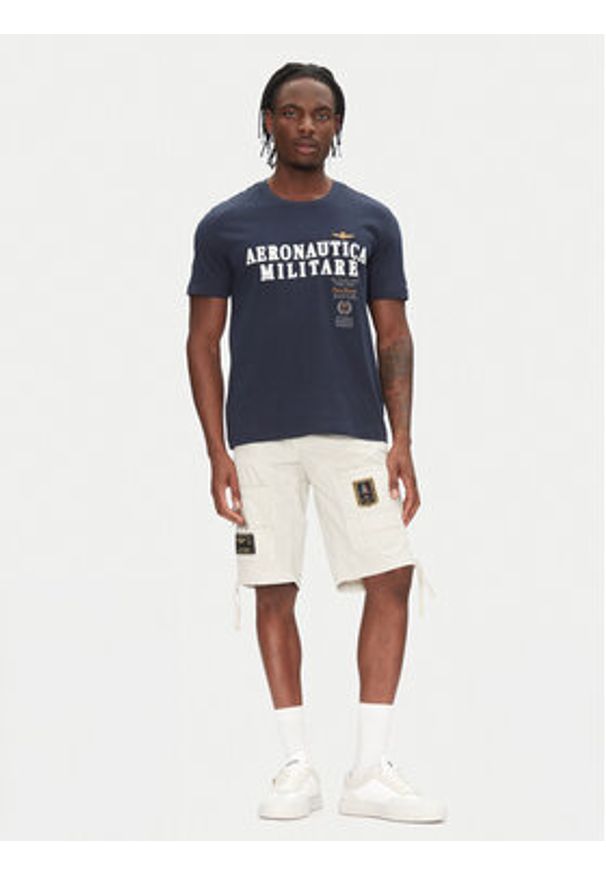 Aeronautica Militare Szorty materiałowe 251BE041CT1122 Écru Regular Fit. Kolor: kremowy. Materiał: bawełna