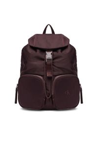 Calvin Klein Plecak Pocket Nylon Flap Backpack LV04F3133G Bordowy. Kolor: czerwony. Materiał: materiał