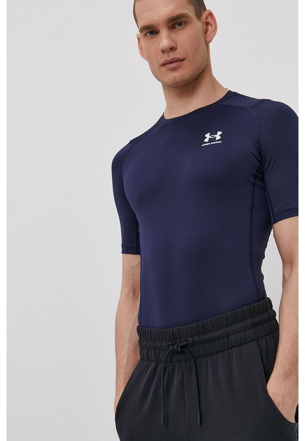 Under Armour - T-shirt. Okazja: na co dzień. Kolor: niebieski. Materiał: dzianina. Styl: casual