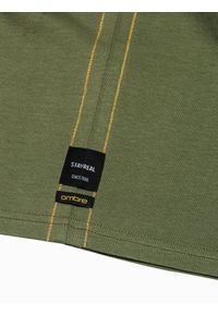 Ombre Clothing - Longsleeve męski z kieszonką - oliwkowy V1 L130 - XXL. Kolor: oliwkowy. Materiał: tkanina, bawełna, materiał. Długość rękawa: długi rękaw. Wzór: kropki #6