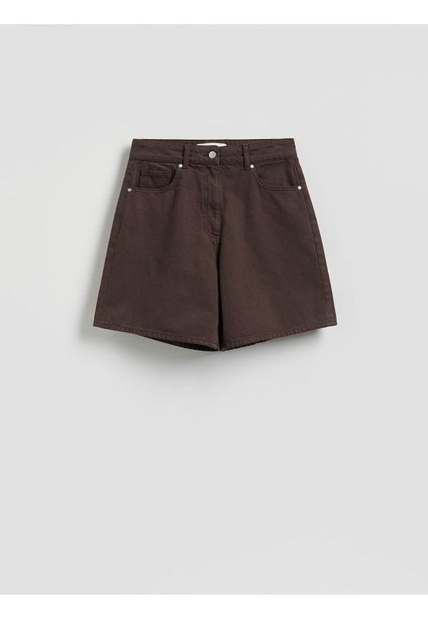 Reserved - Jeansowe bermudy - dark grey jeans. Materiał: jeans