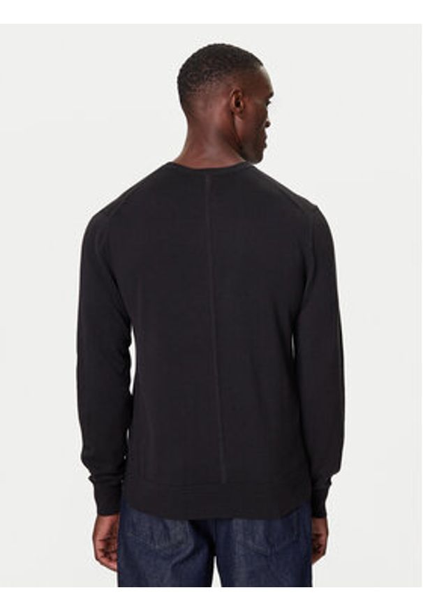 Calvin Klein Sweter LV040BM343 Czarny Regular Fit. Kolor: czarny. Materiał: bawełna