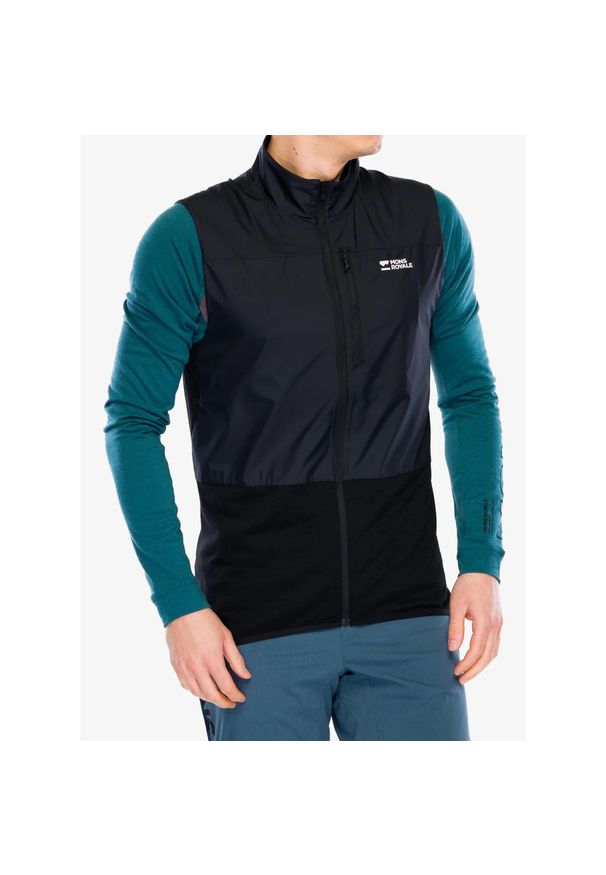 MONS ROYALE - Kamizelka rowerowa męska Mons Royale Diversion Merino Wind Vest. Kolor: czarny. Sport: turystyka piesza