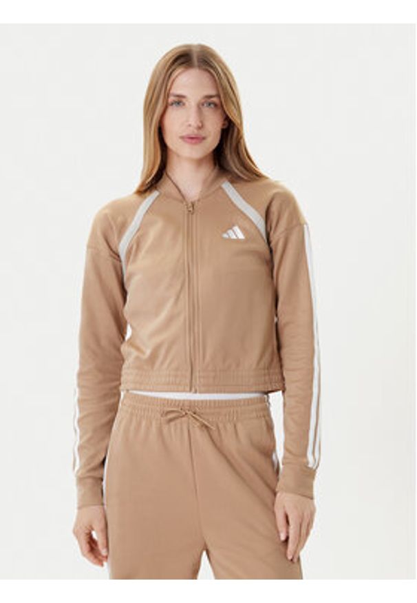 Adidas - adidas Dres Teamsport JX0529 Beżowy Regular Fit. Kolor: beżowy. Materiał: bawełna