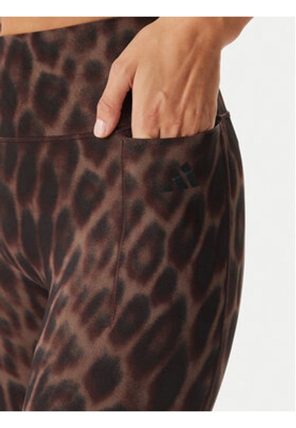 Adidas - adidas Legginsy Optime Power Leopard KF9094 Brązowy Slim Fit. Kolor: brązowy. Materiał: syntetyk