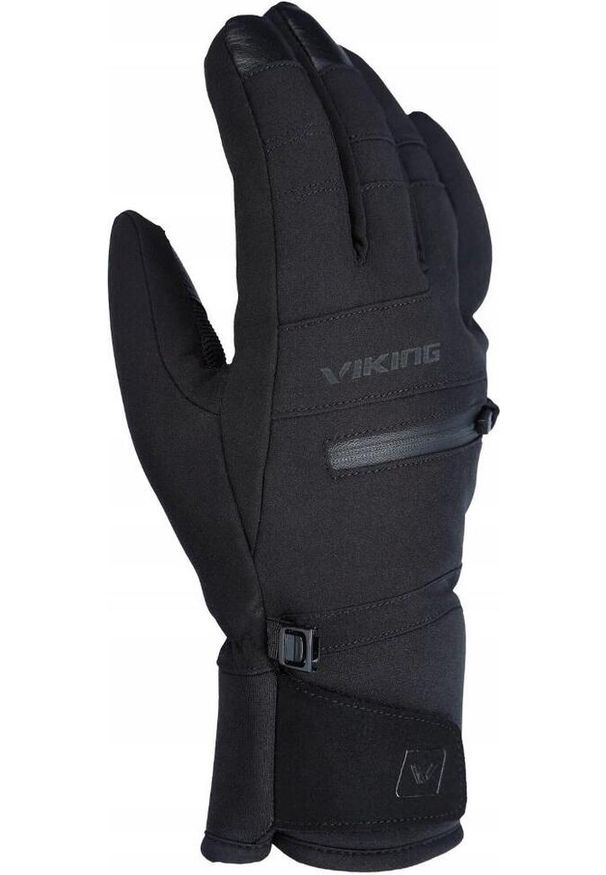 Rękawice narciarskie męskie Viking Kuruk 2.0. Kolor: czarny. Materiał: skóra. Technologia: Primaloft. Sezon: zima. Sport: narciarstwo