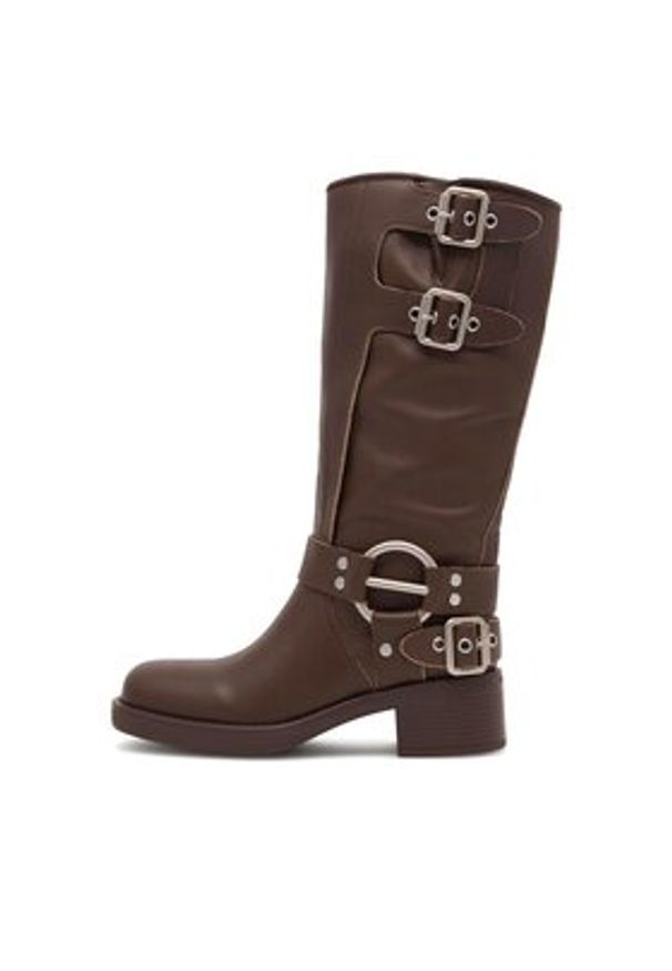 Badura Oficerki MANGUALDE-V1272-515 Brązowy. Kolor: brązowy. Materiał: skóra