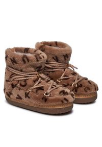 Inuikii Śniegowce Classic Print 75101-056 Brązowy. Kolor: brązowy. Materiał: skóra. Wzór: nadruk #2