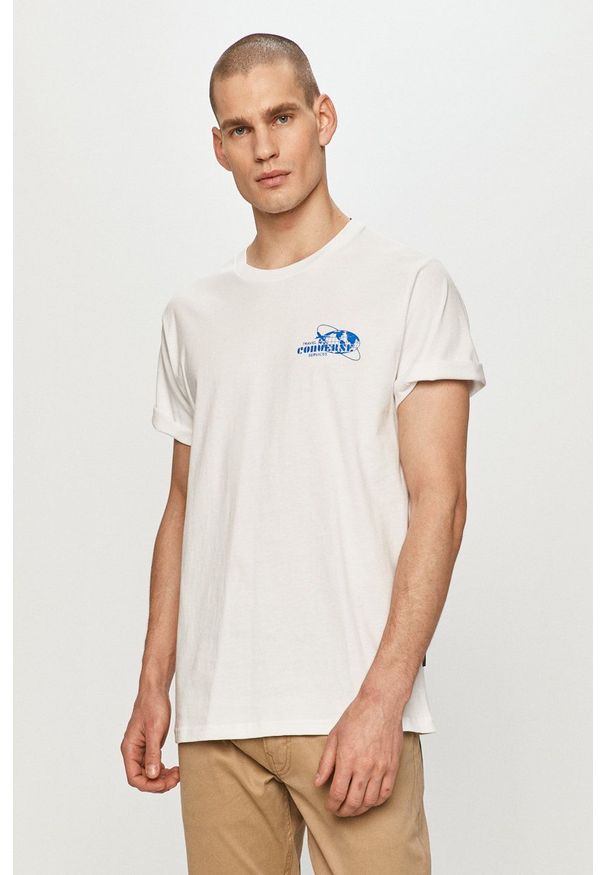 Converse - T-shirt. Okazja: na co dzień. Kolor: biały. Wzór: nadruk. Styl: casual