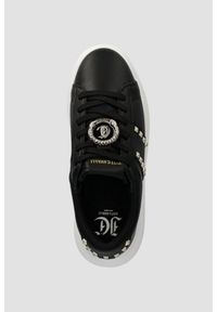 Just Cavalli - JUST CAVALLI Czarne skórzane sneakersy FONDO URSA DIS. 3, Rozmiar 37. Kolor: czarny. Materiał: skóra