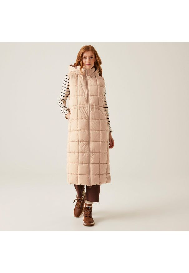 Regatta - Kamizelka turystyczna damska Leandra. Kolor: beżowy. Sport: turystyka piesza