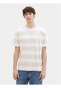 Tom Tailor Denim T-Shirt 1040844 Beżowy Relaxed Fit. Kolor: beżowy. Materiał: bawełna