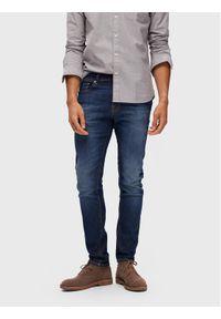 Selected Homme Jeansy Leon 16088264 Granatowy Slim Fit. Kolor: niebieski