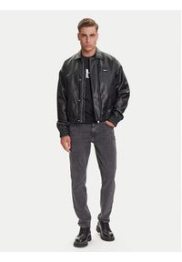 Karl Lagerfeld Jeans Kurtka z imitacji skóry A3M15035 Czarny Regular Fit. Kolor: czarny. Materiał: skóra #3