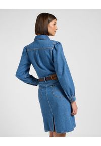 Lee - DAMSKA SUKIENKA JEANSOWA LEE LONG SLEEVE DRESS FINE BLUE 112370996. Materiał: jeans. Długość rękawa: długi rękaw #6