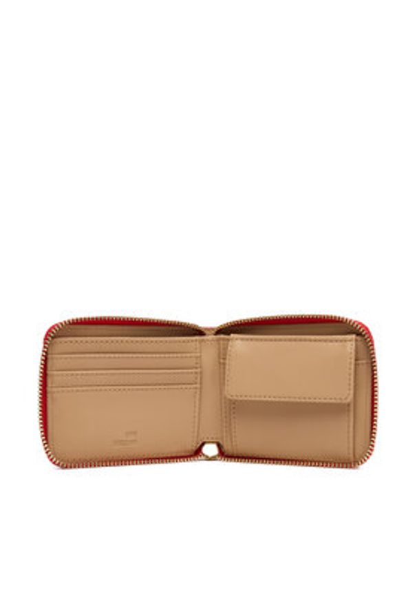 Love Moschino - LOVE MOSCHINO Mały Portfel Damski JC5639PP1NLD0500 Czerwony. Kolor: czerwony. Materiał: skóra