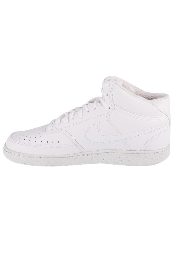 Buty do chodzenia męskie Nike Court Vision Mid Next Nature. Wysokość cholewki: za kostkę. Zapięcie: rzepy. Kolor: biały, fioletowy, czerwony, wielokolorowy. Materiał: syntetyk, materiał. Szerokość cholewki: normalna. Model: Nike Court. Sport: turystyka piesza