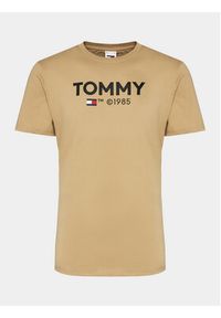 Tommy Jeans T-Shirt Essential DM0DM18264 Beżowy Slim Fit. Kolor: beżowy. Materiał: bawełna #3