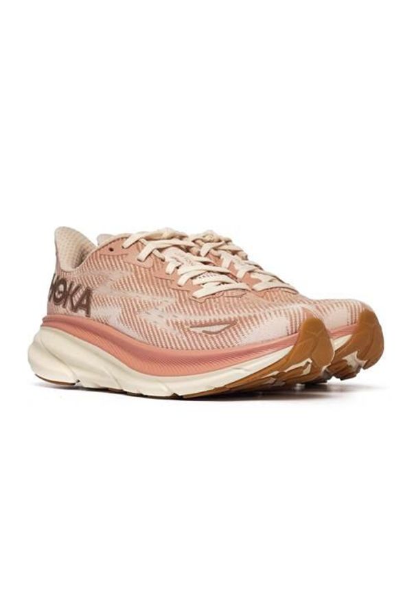 HOKA - Buty do biegania damskie Hoka One One Clifton 9. Zapięcie: sznurówki. Kolor: różowy. Materiał: materiał, tkanina, syntetyk. Szerokość cholewki: normalna