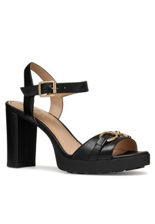 Geox Sandały D Walk Pleasure 85S D55B6A 000TU C9999 Czarny. Kolor: czarny. Materiał: skóra